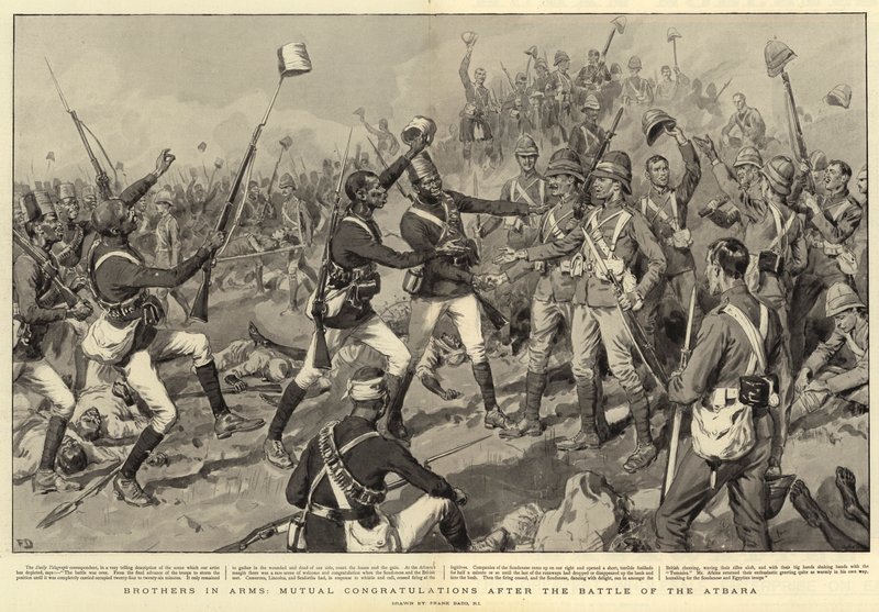 Hermanos en armas, felicitaciones mutuas después de la batalla de Atbara de Frank Dadd