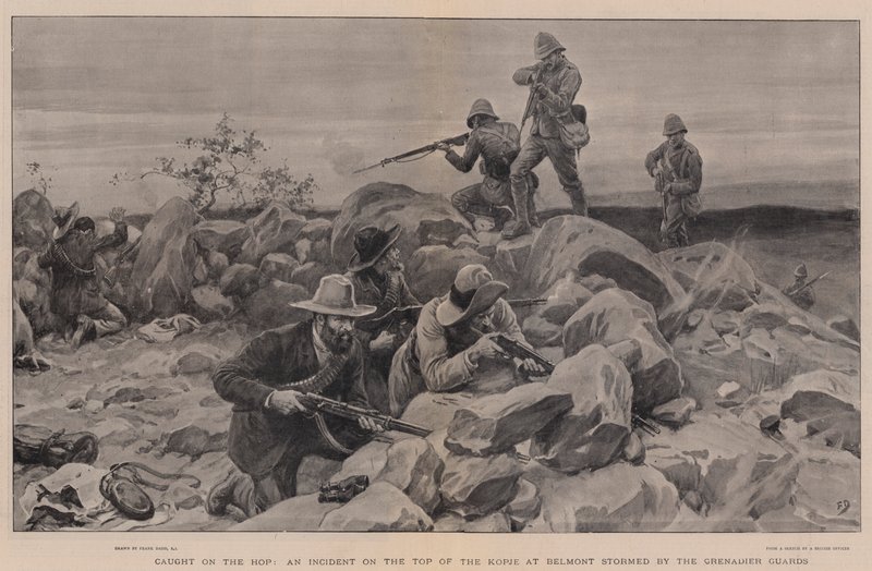 Atrapado en el Salto, un Incidente en la Cima del Kopje en Belmont asaltado por los Guardias Granaderos de Frank Dadd
