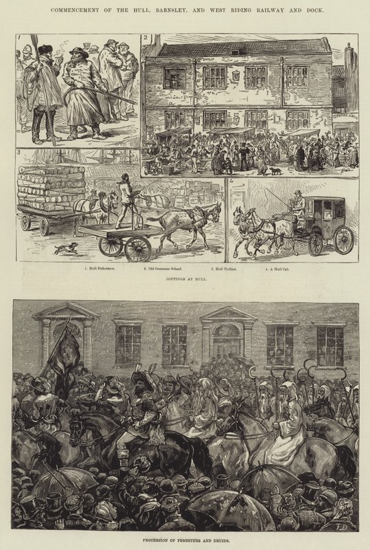 Inicio del Ferrocarril y Muelle de Hull, Barnsley y West Riding de Frank Dadd
