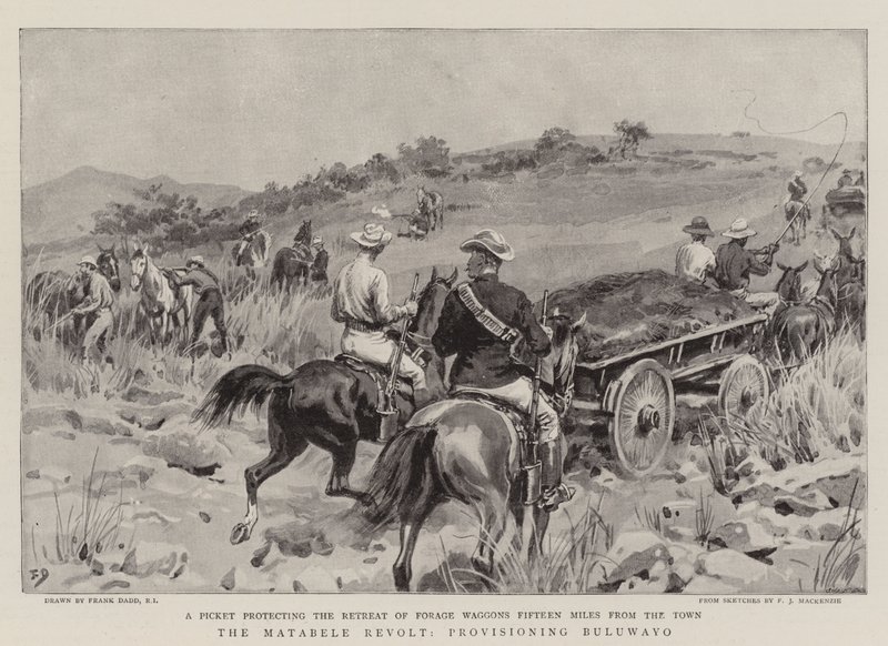 La revuelta de Matabele, aprovisionamiento de Buluwayo de Frank Dadd