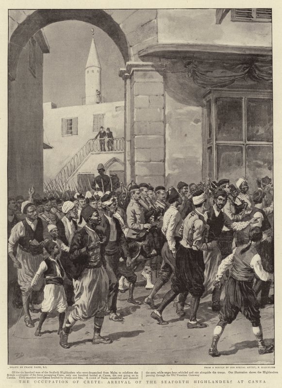 La ocupación de Creta, llegada de los Seaforth Highlanders a Canea de Frank Dadd