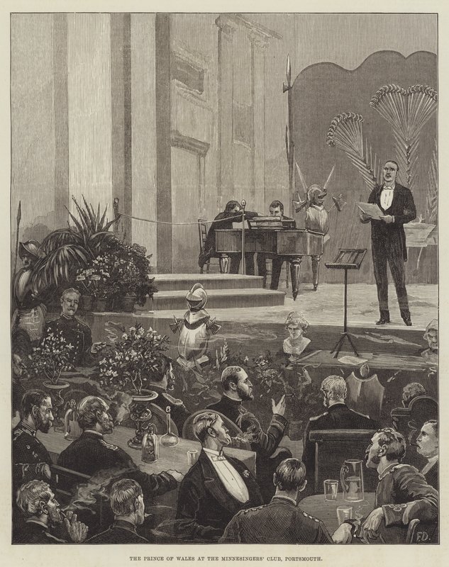 El Príncipe de Gales en el Club de Minnesingers, Portsmouth de Frank Dadd