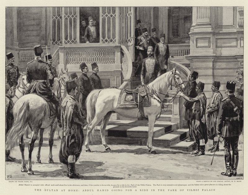 El Sultán en casa, Abdul Hamid paseando en el Parque del Palacio de Yildiz de Frank Dadd
