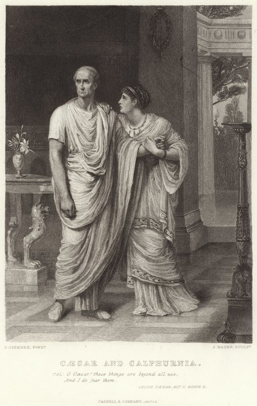 César y Calpurnia, Julio César, Acto II, Escena II de Frank Dicksee