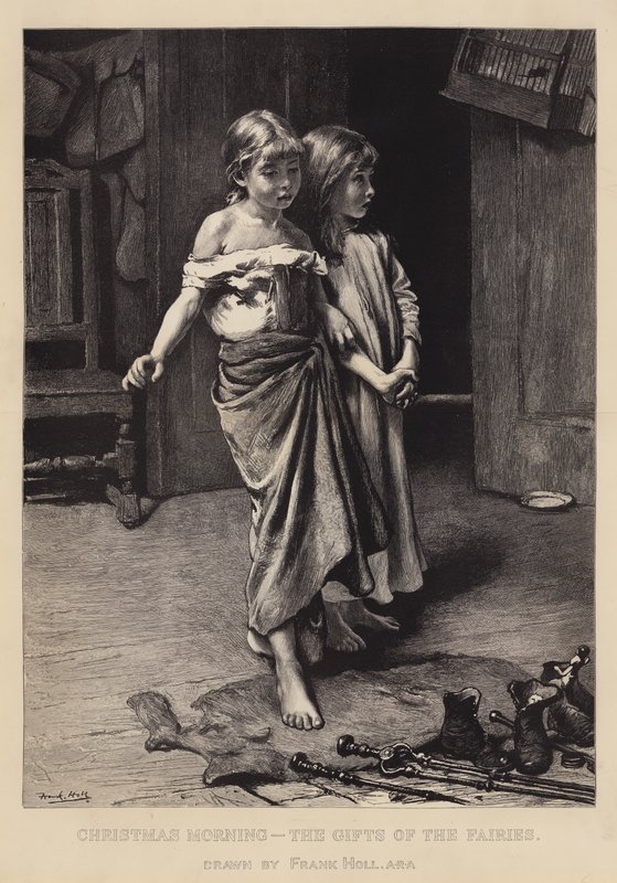 Mañana de Navidad, los regalos de las hadas de Frank Holl