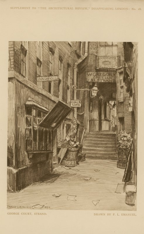 George Court en el Strand (grabado) de Frank Lewis Emanuel