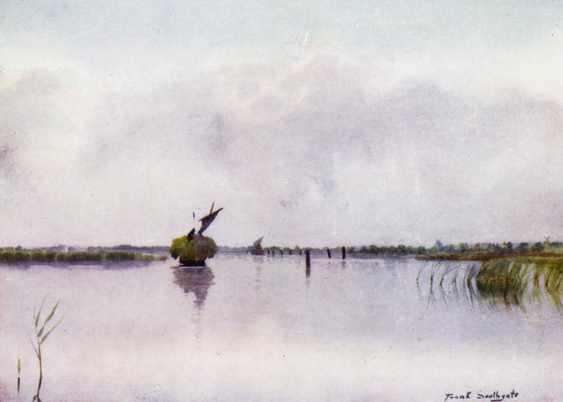 Norfolk Broads: Barco de Heno en Hickling Broad de Frank Southgate