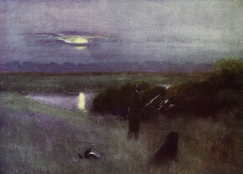 Norfolk Broads: Salida de la luna, en vuelo de Frank Southgate