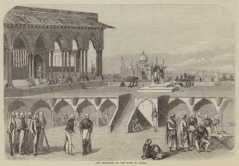 El interior del fuerte en Agra de Frank Vizetelly