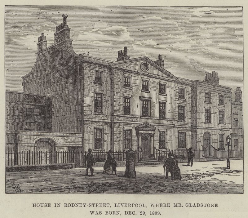 Casa en Rodney-Street, Liverpool, donde nació el Sr. Gladstone, 29 de diciembre de 1809 de Frank Watkins