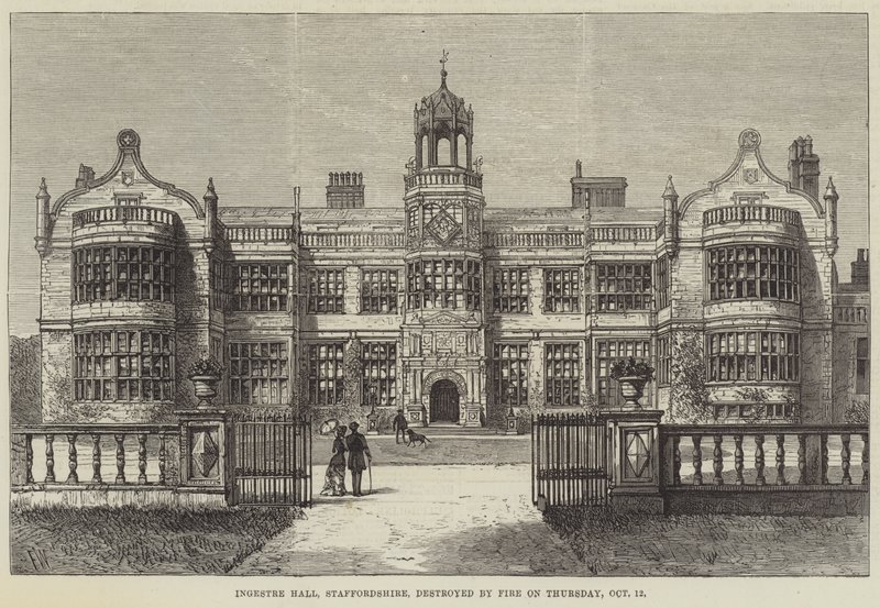 Ingestre Hall, Staffordshire, destruido por el fuego el jueves, 12 de octubre de Frank Watkins
