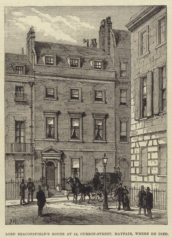 Casa de Lord Beaconsfield en el 19 de Curzon-Street, Mayfair, donde murió de Frank Watkins