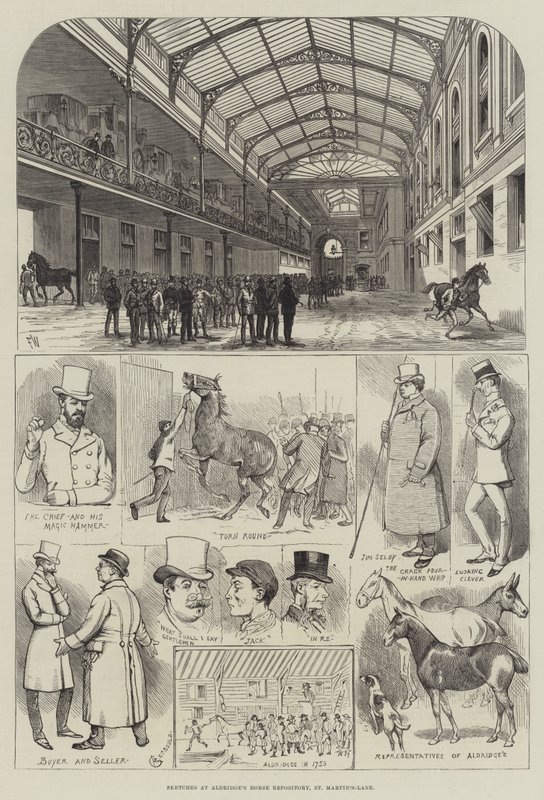 Bocetos en el depósito de caballos de Aldridge, St Martin