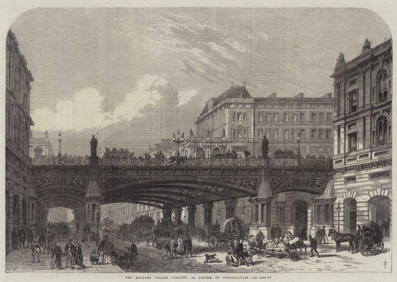 El Viaducto del Valle de Holborn, en Construcción de Frank Watkins