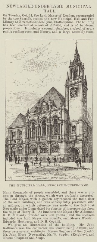 El Ayuntamiento Municipal, Newcastle-under-Lyme de Frank Watkins