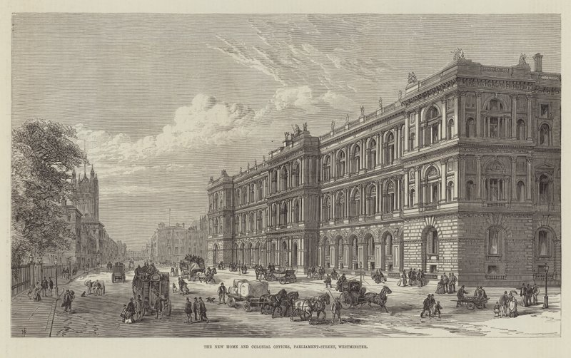 Las nuevas oficinas de Home y Colonial, Parliament-Street, Westminster de Frank Watkins