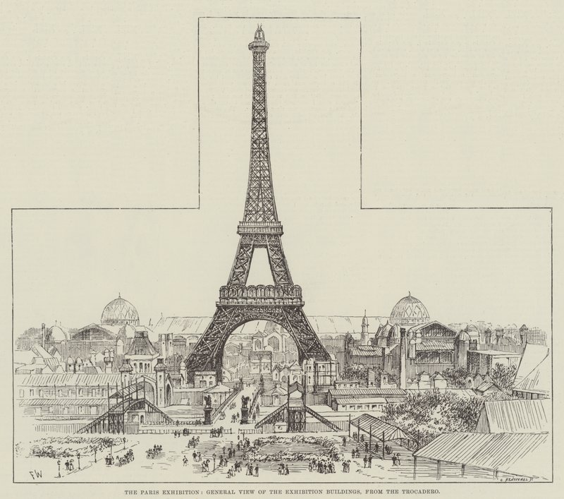 La Exposición de París, vista general de los edificios de la exposición, desde el Trocadero de Frank Watkins
