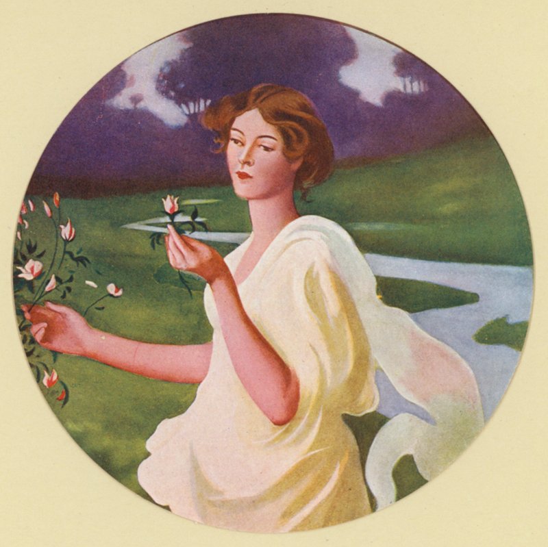 Las cuatro estaciones: Primavera (litografía en color) de Frank Weston Benson