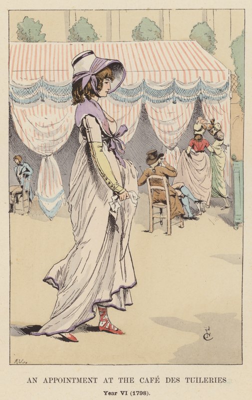Una Cita en el Café des Tuileries, Año VI, 1798 de François Courboin