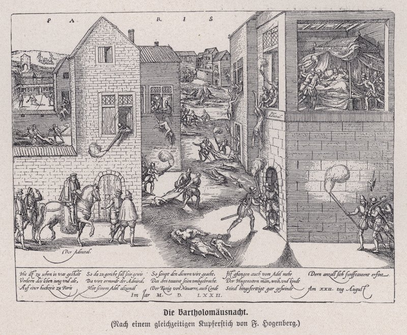 La Masacre del Día de San Bartolomé, París, Francia de Franz (after) Hogenberg