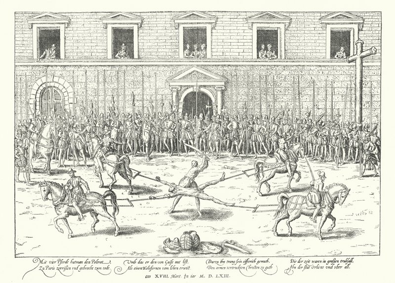Ejecución de Jean de Poltrot por el asesinato de Francisco, Duque de Guisa, París, 1563 de Franz Hogenberg