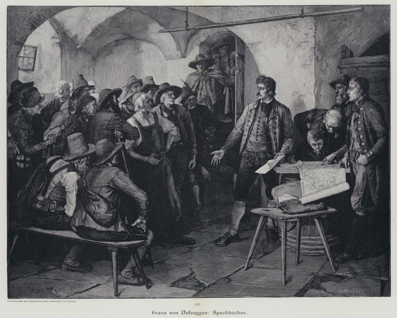 Josef Speckbacher, líder de la rebelión del Tirol contra el dominio de Napoleón I de Franz von (after) Defregger