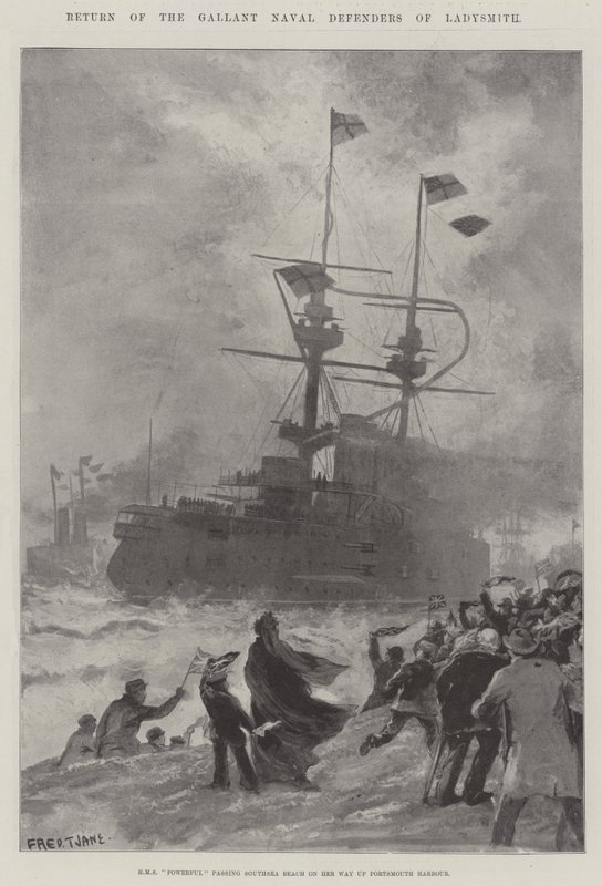 Regreso de los valientes defensores navales de Ladysmith de Fred T. Jane
