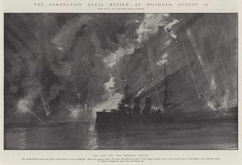 La Revisión Naval de la Coronación en Spithead, 16 de agosto de Fred T. Jane