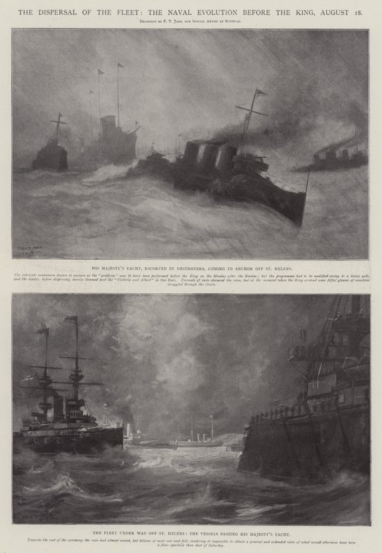 La Dispersión de la Flota, la Evolución Naval ante el Rey, 18 de agosto de Fred T. Jane