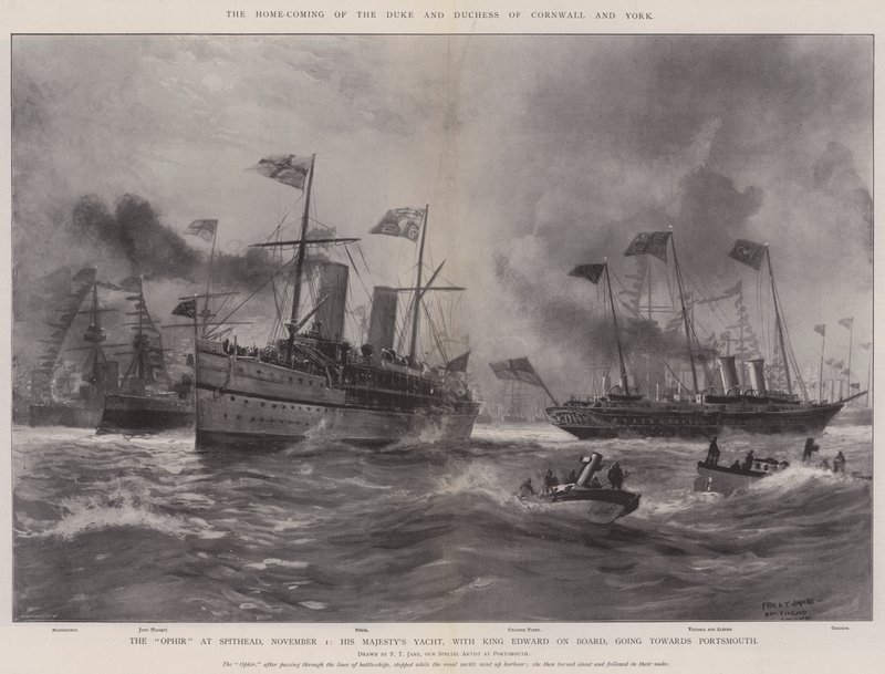 El regreso a casa del Duque y la Duquesa de Cornwall y York de Fred T. Jane