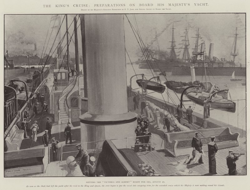 El Crucero del Rey, Preparativos a Bordo del Yate de Su Majestad de Fred T. Jane