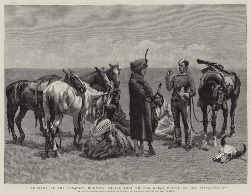 Un soldado de la Policía Montada Canadiense perdido en las Grandes Llanuras de Saskatchewan de Frederic Remington