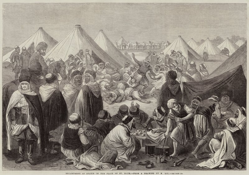 Campamento de Spahis en la llanura de St Maur de Frederic Theodore Lix