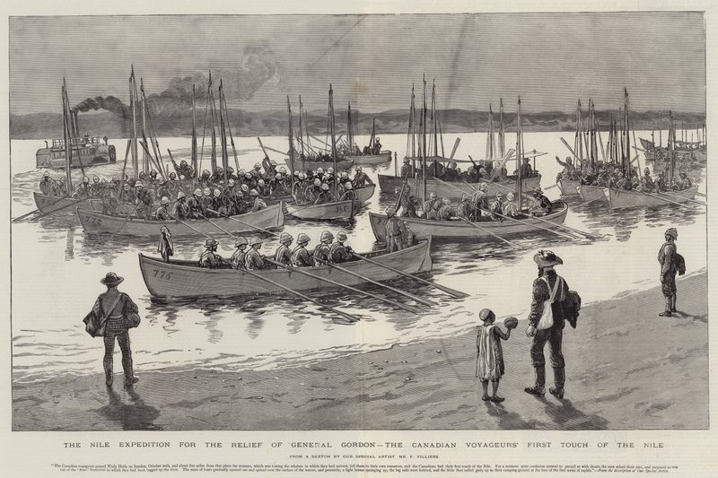 La expedición del Nilo para el alivio del general Gordon, el primer contacto de los viajeros canadienses con el Nilo de Frederic Villiers