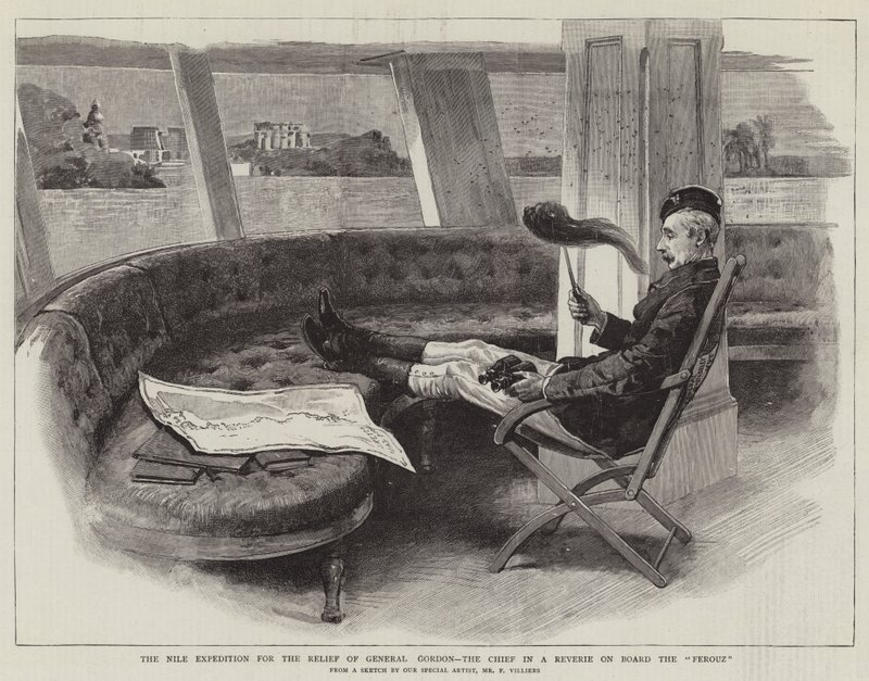 La Expedición del Nilo para el Socorro del General Gordon, el Jefe en una Ensoñación a Bordo del Ferouz de Frederic Villiers