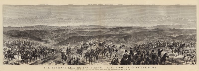 Los rusos dejando San Stefano, última mirada a Constantinopla de Frederic Villiers