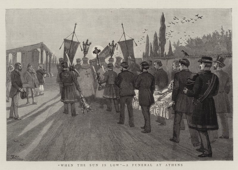 Cuando el sol está bajo, un funeral en Atenas de Frederic Villiers