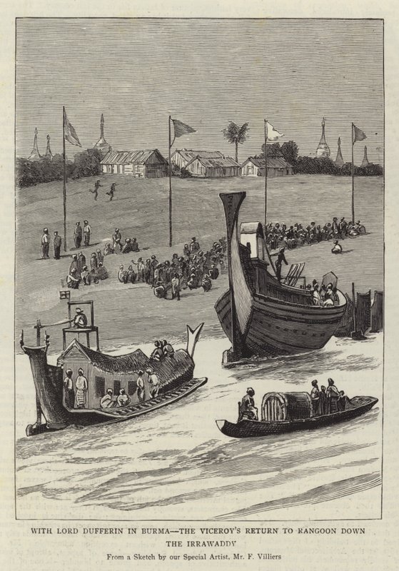 Con Lord Dufferin en Birmania, el regreso del Virrey a Rangún por el Irrawaddy de Frederic Villiers