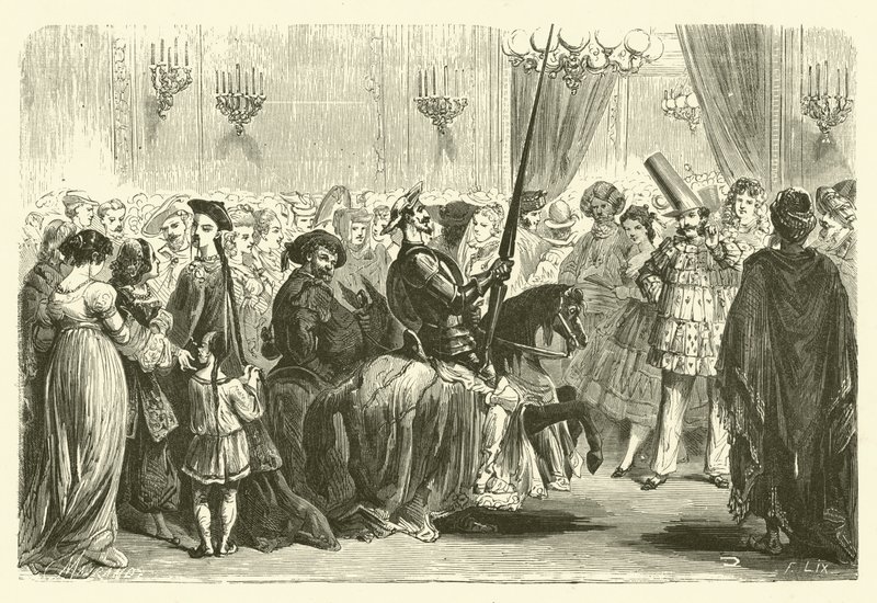 Baile de máscaras del Gran Mundo: entrada de Don Quijote de Frederic Theodore (after) Lix