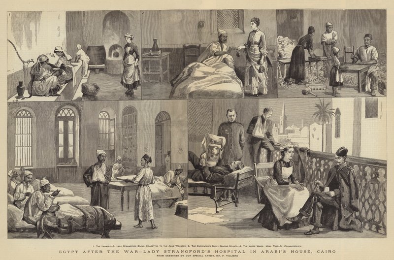 Egipto después de la guerra, el hospital de Lady Strangford en la casa de Arabi, El Cairo de Frederic Villiers
