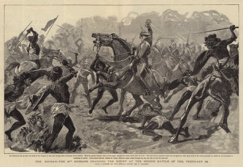 El Sudán, los 19º Húsares cargando contra el enemigo en la Segunda Batalla de Teb, 29 de febrero de Frederic Villiers