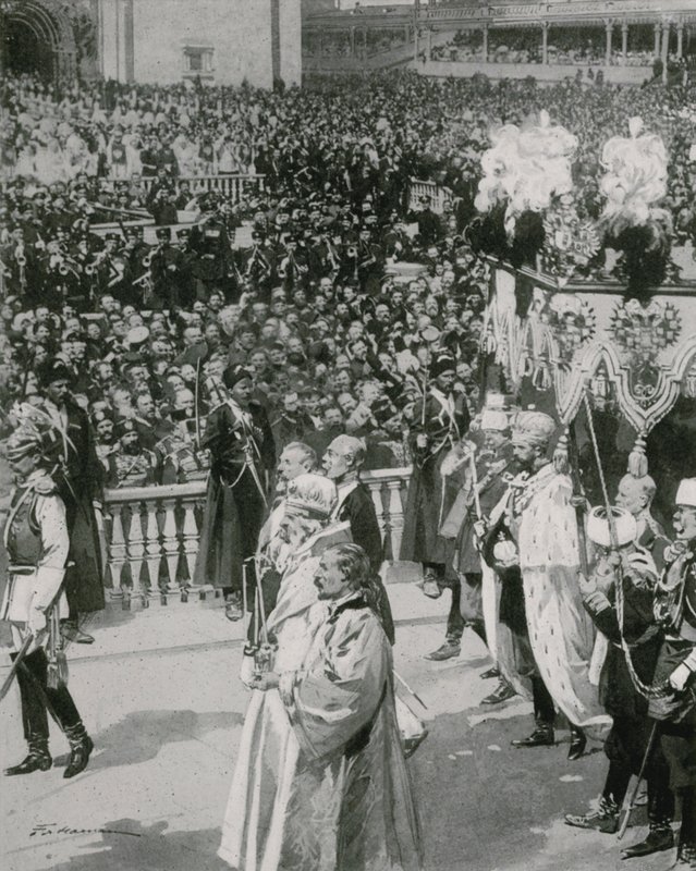 Una escena en el Kremlin durante la coronación del emperador de Frederic de Haenen