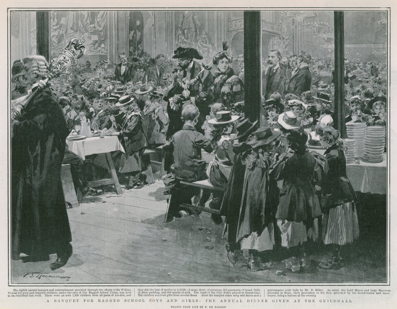 Un banquete para Niños y Niñas de la Escuela Ragged de Frederic de Haenen
