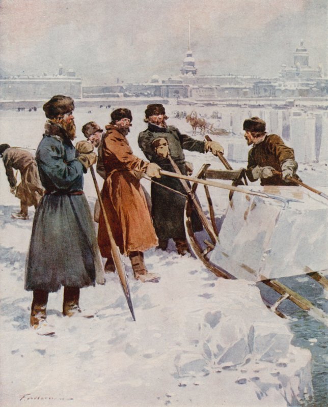 Corte de hielo en el Neva de Frederic de Haenen