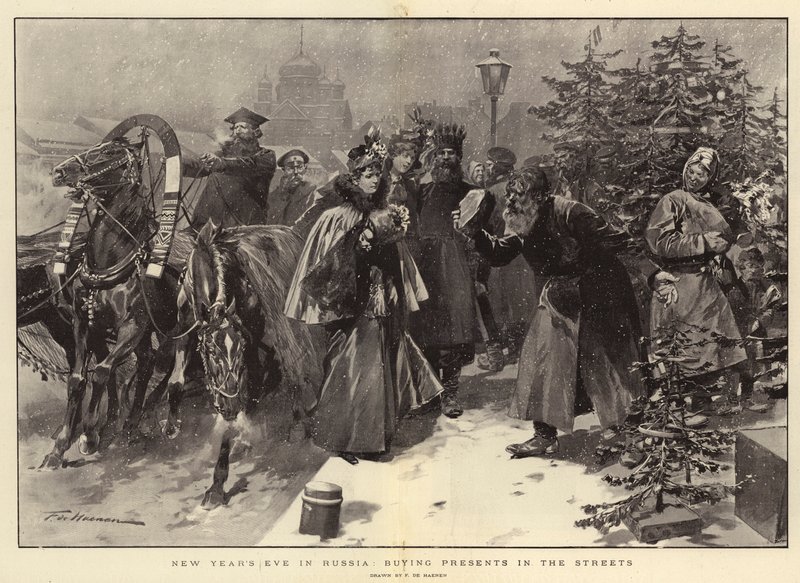 Nochevieja en Rusia, comprando regalos en las calles de Frederic de Haenen