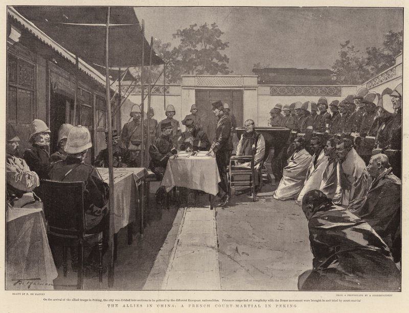 Los aliados en China, un consejo de guerra francés en Pekín de Frederic de Haenen