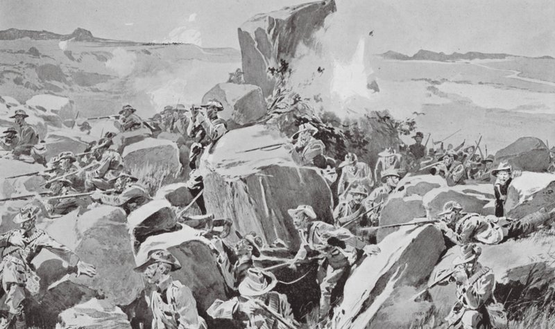 Voluntarios imperiales de la ciudad en acción (litografía) de Frederic de Haenen