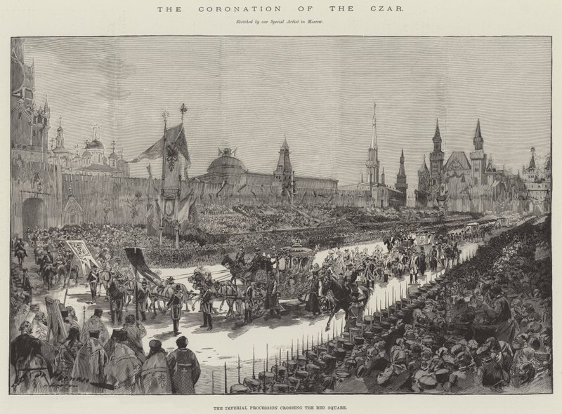 La Coronación del Zar, la Procesión Imperial cruzando la Plaza Roja de Frederic de Haenen