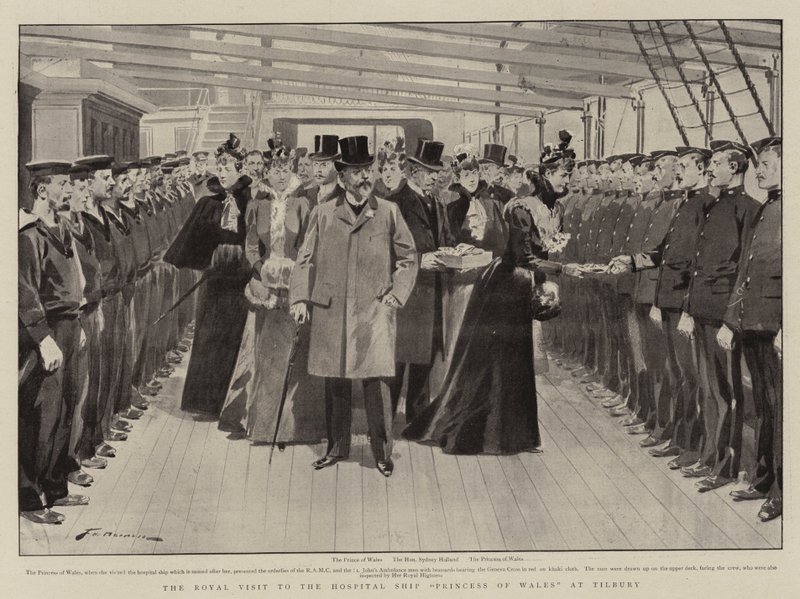 La visita real al barco hospital Princesa de Gales en Tilbury de Frederic de Haenen