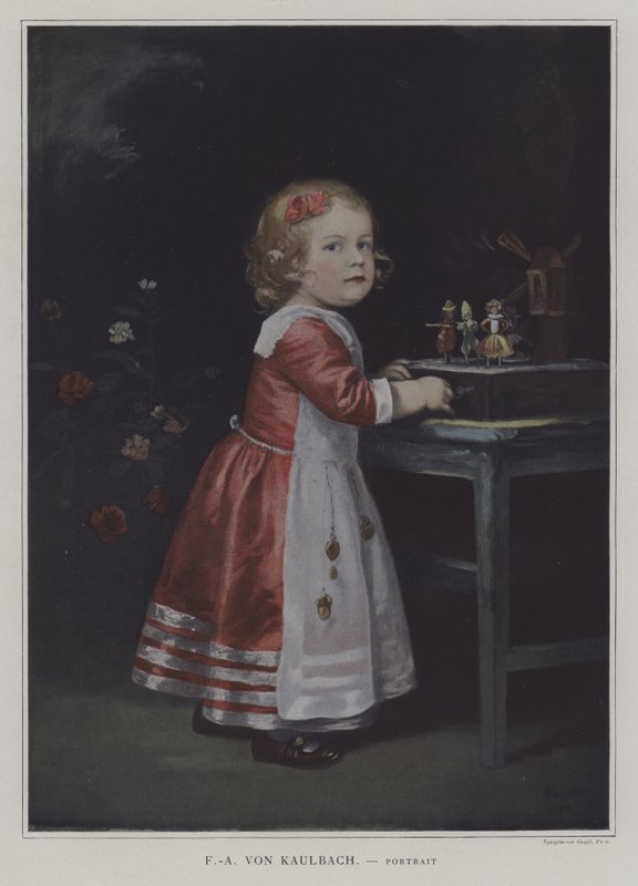Retrato de una niña de Frederich August Kaulbach